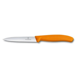 Zöldségvágó kés Victorinox 10 cm - recés narancs