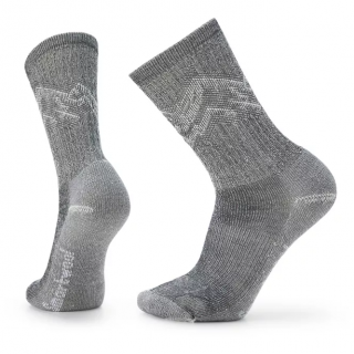 Zokni Smartwool Hike Classic Edition Light Cushion Mountain Pattern Crew Socks fekete