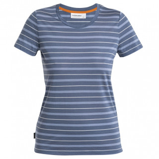 Icebreaker Women Wave SS Tee Stripe női póló kék Dawn/Kyanite/Snow/S