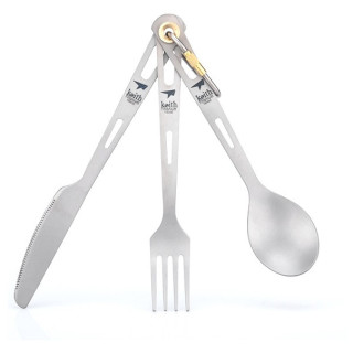 Evőeszköz Keith Titanium 3-Piece Titanium Cutlery Set szürke