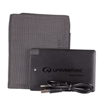 Pénztárca LifeVenture Rfid Charger Wallet with power szürke