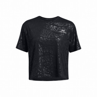 Under Armour Rush Energy Emboss Crop SS női póló fekete/fehér