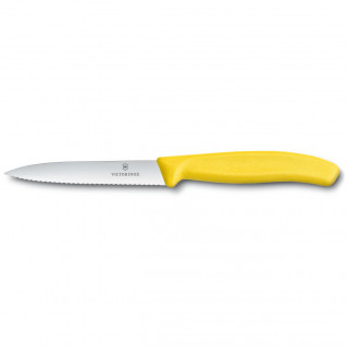 Zöldségvágó kés Victorinox 10 cm - recés sárga