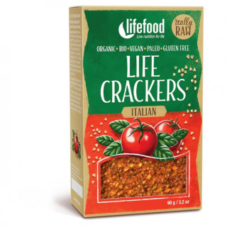 Lifefood LIFE CRACKERS Italské RAW BIO 90 g sós keksz barna