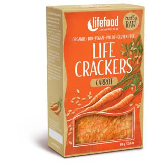 Lifefood LIFE CRACKERS Mrkvánky RAW BIO 80 g sós keksz