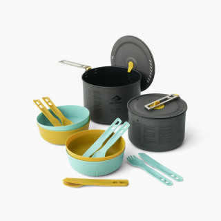 Sea to Summit Frontier UL Two Pot Cook Set 4P 14 Piece edénykészlet szürke/kék