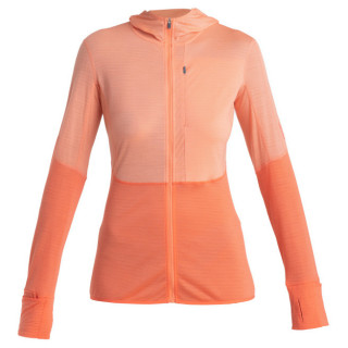 Icebreaker Women Merino 200 Realfleece™ Descender LS Zip Hoodie női funkcionális pulóver narancs