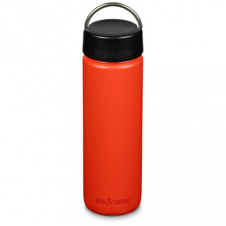 Klean Kanteen Wide w/Wide Loop Cap - brushed stainless 800 ml rozsdamentes acél palack téglavörös