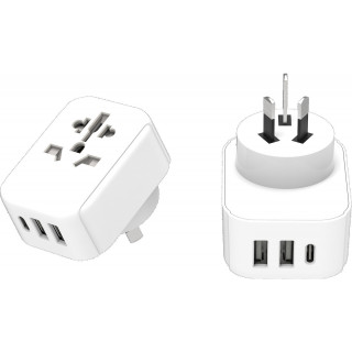 Adapter Lifeveture World to AUS/China Travel Adaptor with USB (& USB C)