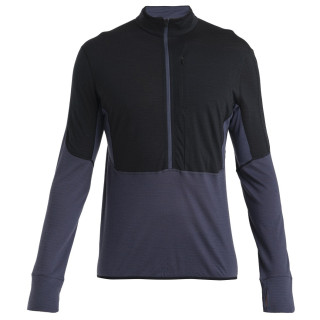 Icebreaker Men Merino 200 Realfleece™ Descender LS Half Zip férfi funkcionális pulóver fekete