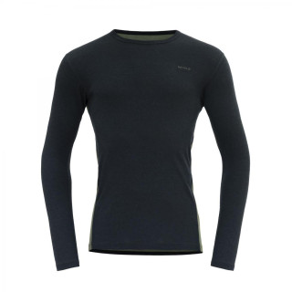 Devold Multi Sport Merino 190 Shirt Man férfi thermo felső fekete/zöld INK