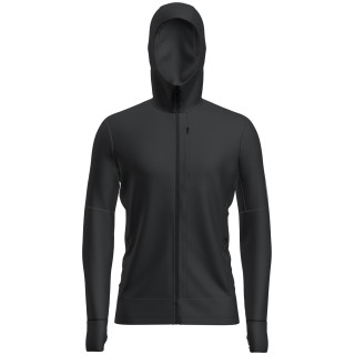 Icebreaker M Mer 260 Quantum IV LS Zip Hoodie férfi funkcionális pulóver fekete Black