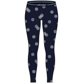 Icebreaker W Mer 260 Vertex Leggings FallFlakes női funkcionális aláöltözet sötétkék Midnight Navy/Snow/J