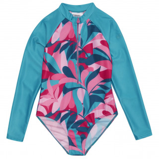 Regatta Kids L/S SwimSuit gyerek fürdőruha kék Tahoe Blue/Tahoe Blue Tropical Leaf