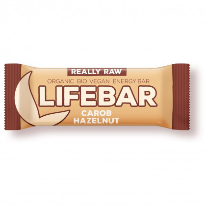 Energiaszelet Lifefood Lifebar Plus BIO RAW 47 g - szentjánoskenyér dióval