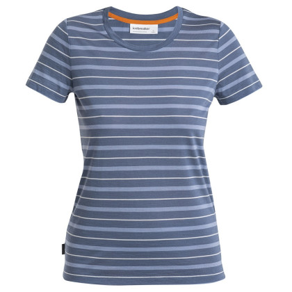 Icebreaker Women Wave SS Tee Stripe női póló kék Dawn/Kyanite/Snow/S