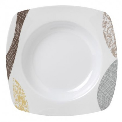Brunner Deep plate - fehér/barna tányér fehér