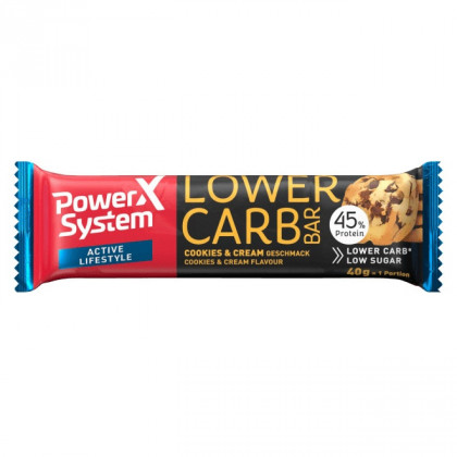 Energiaszelet Jerky Power System LOWER CARB Cookies&Cream Bar with 45% Protein 40g