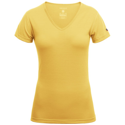 Női póló Devold Breeze T-shirt V-neck žluté sárga cyber