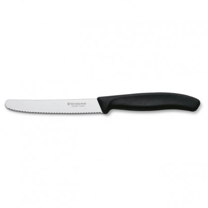 Zöldségvágó kés Victorinox kerekített markolattal fekete