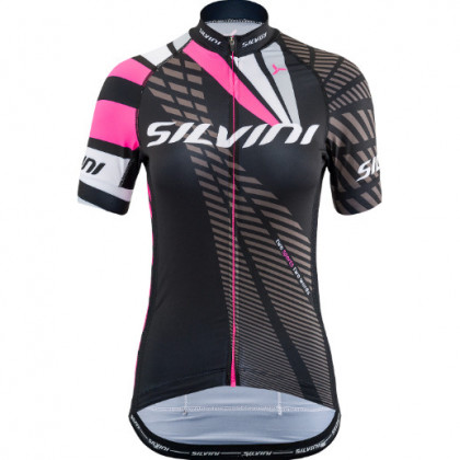 Női biciklis mez Silvini Team WD1402 fekete/rózsaszín
