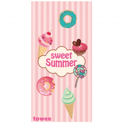 Gyorsan száradó törülköző Towee Sweet Summer 80x160 cm rózsaszín
