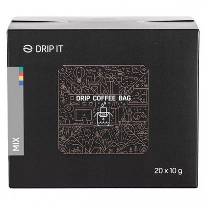 Kávé Drip it Mix - Brazil, Nicaragua, Colombia, Ethiopia 20 x 10 g fekete