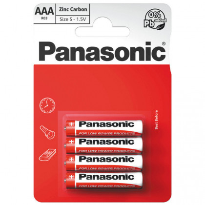 Elem Panasonic Zinc AAA/4 fehér/piros