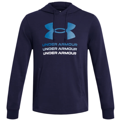 Under Armour Rival Terry Graphic Hood férfi pulóver kék