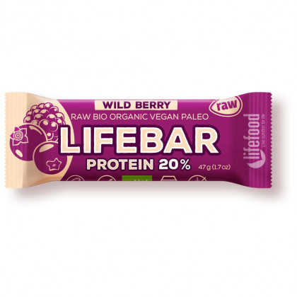 Energiaszelet Lifefood Organic Lifebar Protein Wild Berry RAW 47 g