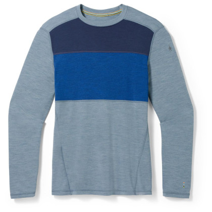 Smartwool M Classic Thermal Mrn Bl Colorbl Crew B férfi funkcionális póló kék Pewter Blue Heather