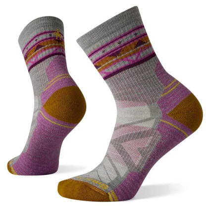 Női zokni Smartwool Hike Light Cushion Zig Zag Valley Mid Crew Socks szürke/lila