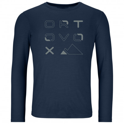 Ortovox 185 Merino Brand Outline Ls M férfi póló k é k