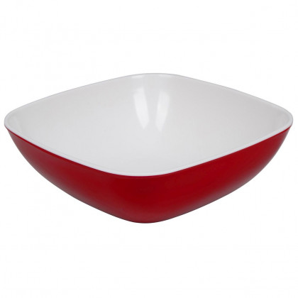 Tál Bo-Camp Bowl square melamine large 2-tone piros Red/White
