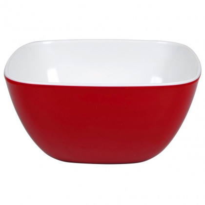 Tál Bo-Camp Bowl square melamine small 2-tone piros Red/White