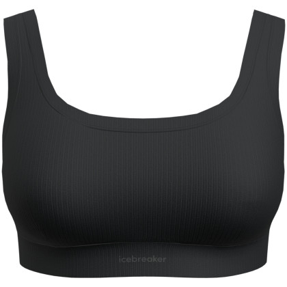 Icebreaker W Mer Rib Lotus Bra sport melltartó fekete Black