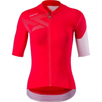 Női kerékpáros mez Silvini Rosalia piros/rózsaszín