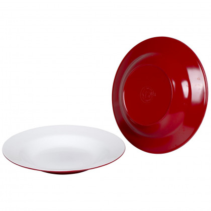 Mélytányér Bo-Camp Deep plate melamine 2-tone piros Red/White