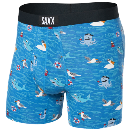 Saxx Ultra Super Soft Boxer Brief Fly boxeralsó világoskék seas the day-lake blue