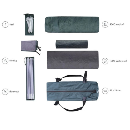 Zulu Dome 3 Black Long sátor előtérrel