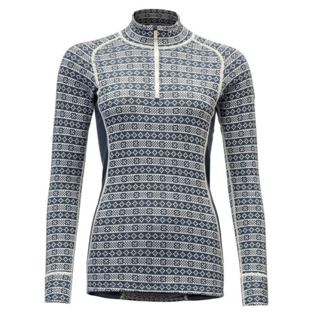 Gyerek funkciós póló Devold Alnes Woman Half Zip Neck fekete/fehér