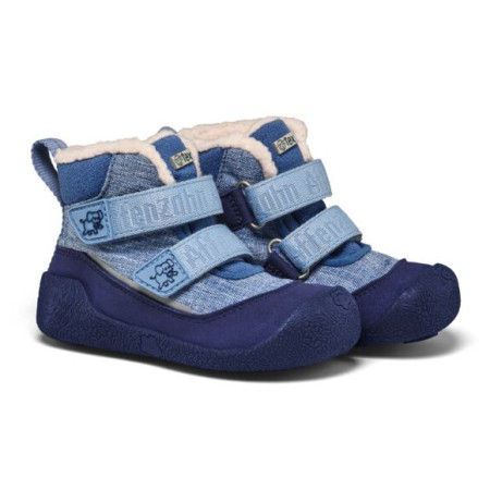 Affenzahn Prewalker Midboot Vegan Snuggy Elephant gyerek téli cipő kék Elephant