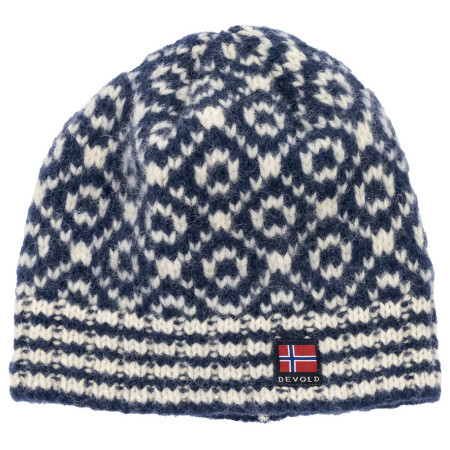 Devold Svalbard Wool Beanie téli sapka kék/fehér NIGHT/OFFWHITE