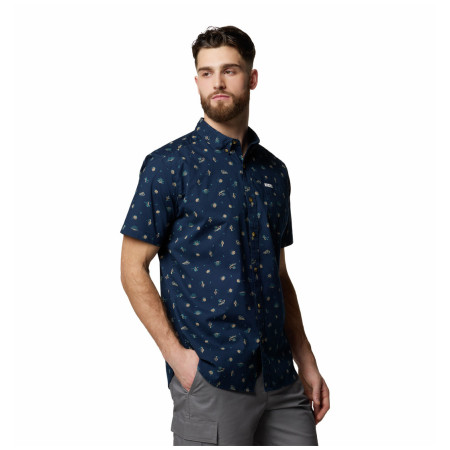 Columbia Rapid Rivers™ Printed Short Sleeve Shirt férfi ing sötétkék Collegiate Navy Deserted