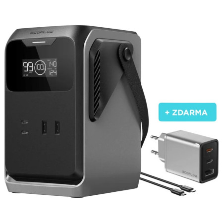 EcoFlow Trail 200 töltőállomás fekete/szürke šedivá, černá