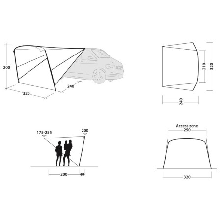 Outwell Touring Canopy árnyékoló - kifeszített sátorponyva
