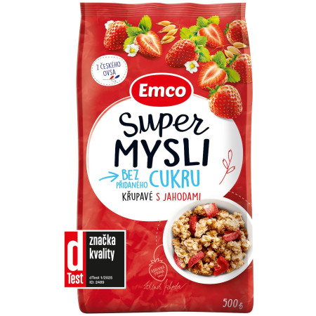 Emco Szuper müzli hozzáadott cukor nélkül, eperrel 500 g müzli
