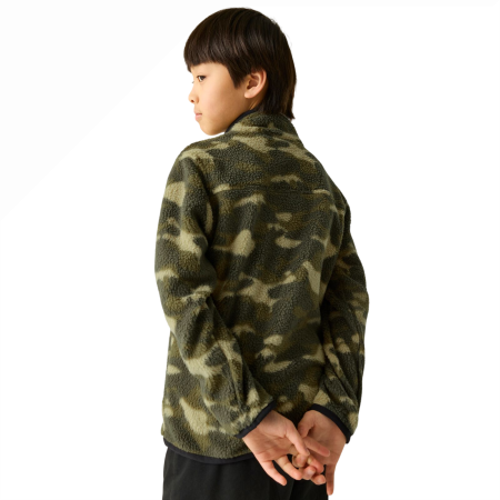 Regatta Junior Frankie Warm Fleece Bark Green Camo gyerek funkcionáls pulóver