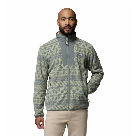 Columbia Sequoia Grove™ Ii Fz Printed Fleece férfi pulóver szürke Safari Wizard Island Tonal