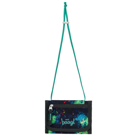 Baagl Peněženka na krk pénztárca fekete/zöld Chill GRS